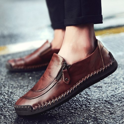 Leather Men Casual Shoes Luxury Brand 2020 Mens Loafers Moccasins Breathable Slip on Black Driving Shoes Pls Size 38-48