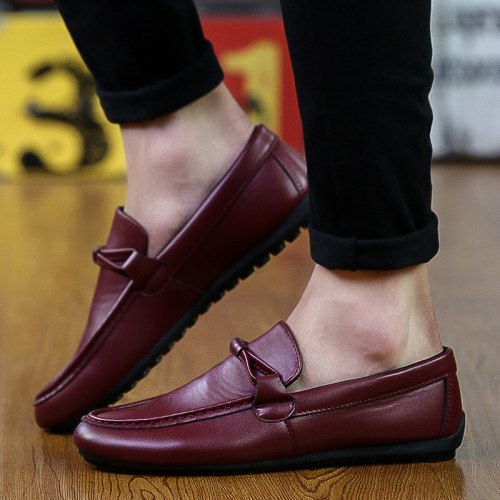 Flats Men Shoes Genuine Leather Shoes Men Casual Comfortable Loafers Men's Moccasins Breathable Waterproof Driving Shoes Slip On