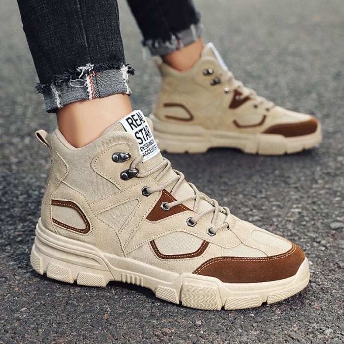 Autumn Fashion Casual Non Slip Snow Boots Chaussure Homme High Top Leather Tooling Winter Shoes Men Footwear Botas