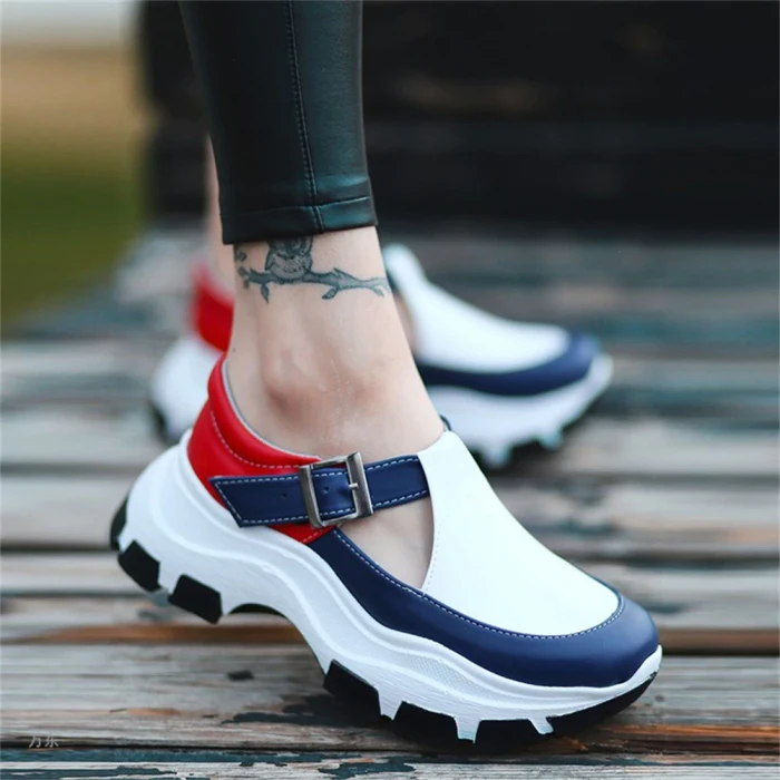Women's New Buckle Strap Hollow Out Platform Casual Shoes