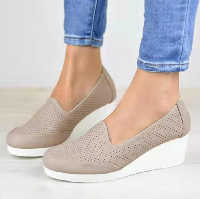 Women's  Wedges Comfortable Shoes Ladies Womens Casual Shoes Breathable Flax Hemp Canvas Pumps