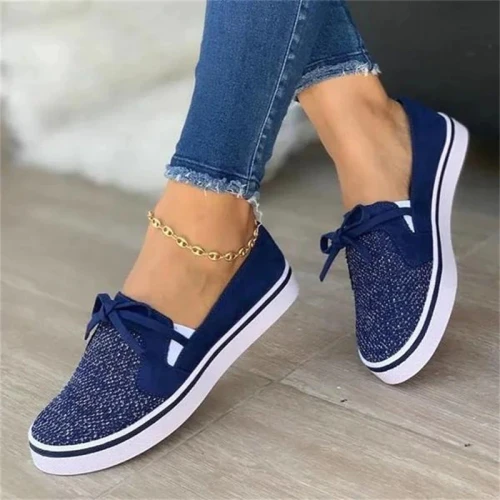 Women's Flats Shoes 2022 Casual Slip On Elastic Band Solid Color Ladies Vulcanized Shoes