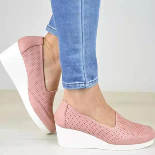 Women's  Wedges Comfortable Shoes Ladies Womens Casual Shoes Breathable Flax Hemp Canvas Pumps