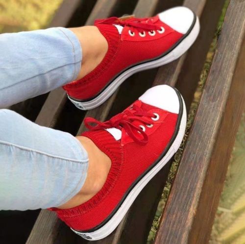 New Women's Fashion Casual Lace Up Breathable Mesh Thick Soled Sports Shoes Comfortable Hot Women's Sports Shoes KP167