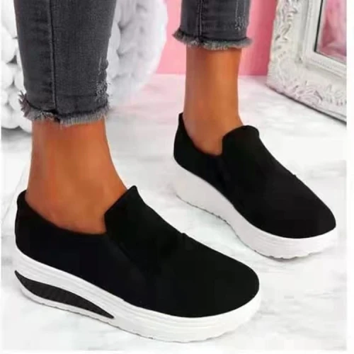 2022 Hot Flock New High Heel Lady Casual Women Sneakers Leisure Platform Shoes Breathable Height Increasing Shoes