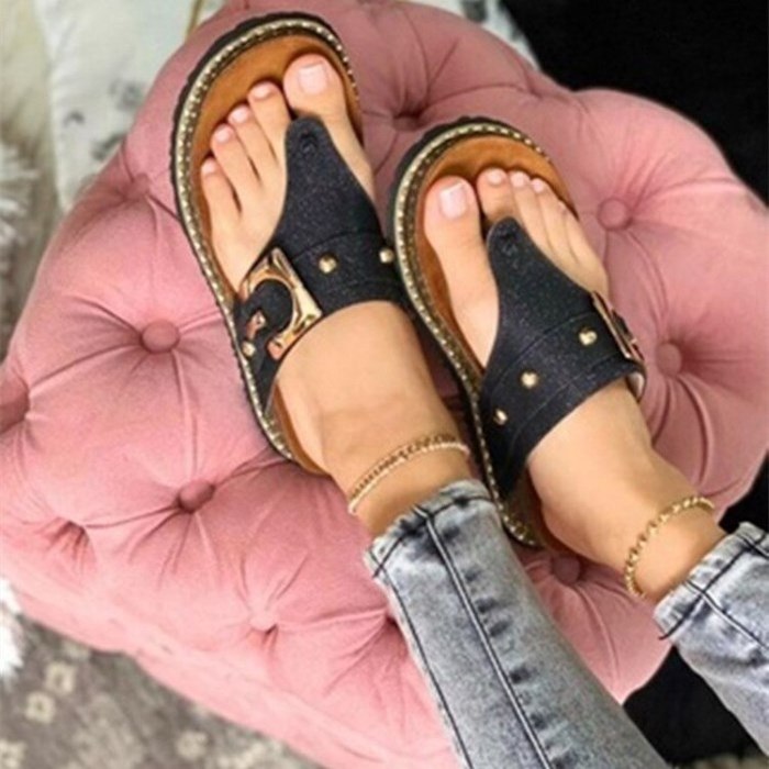 2021 Summer Women's Sandals Wear Resistant and Breathable Flat Slippers Casual Fashion Comfortable Indoor Slippers Flip Flops