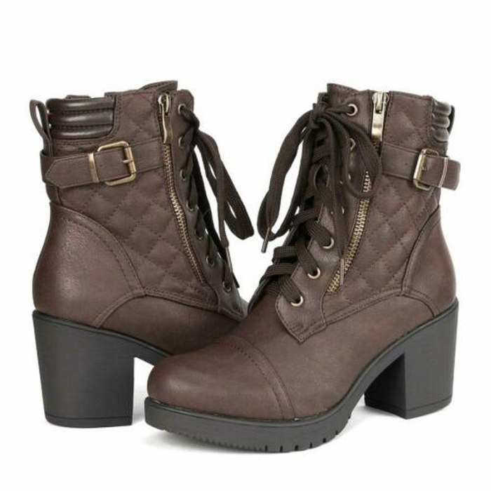 Martin leather high boots heel Women women shoes woman booties vintage ethic shoe chaussures femme