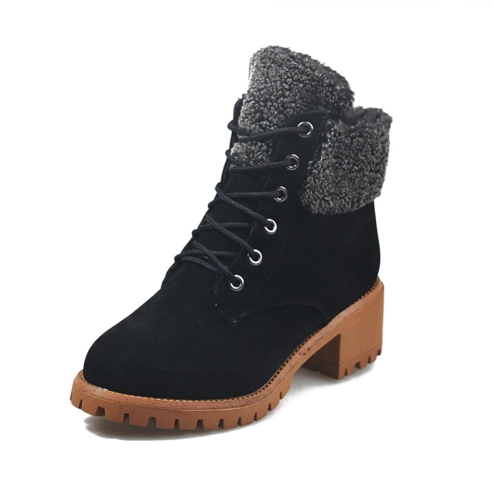 New High Heels Plus Size Lace-up Snow Boots