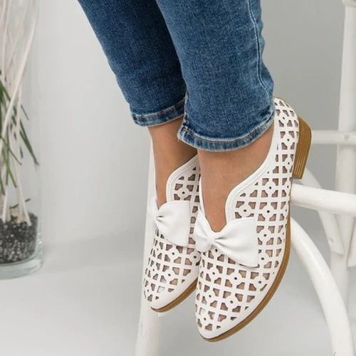 2021 Summer Loafers Bowtie Women Flats Pointed Toe Spring Shoes For Woman Platform Female Slip On Fotwear Women's Plus Size