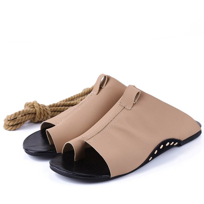 Flats Shoes Leather Gladiator  Summer Sandals Women Ankle Strap Femme Sandale 2021 Slippers Beach Flip Flops