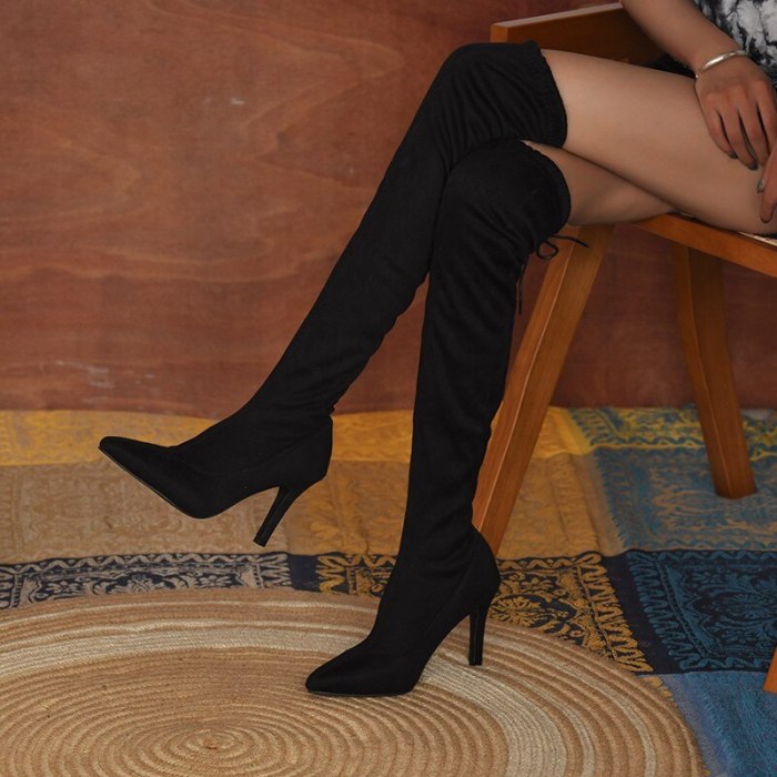 Woman Leopard-print High-heeled Boots