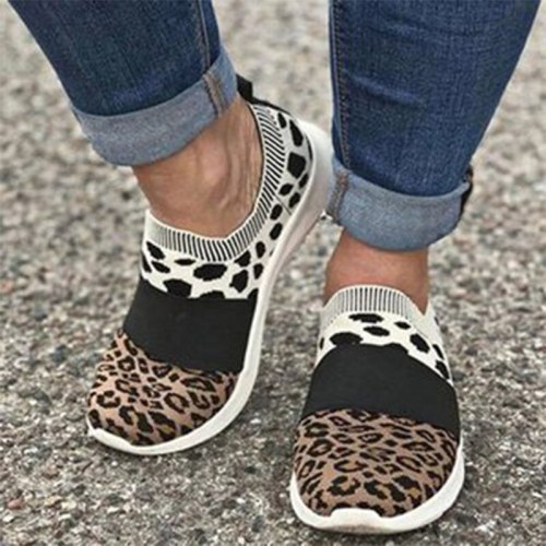 Women Leopard Casual Plus Size Flats
