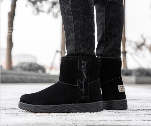 Suede Zipper Round Toe Snow Winter Casual Short Boots