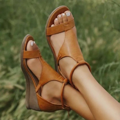 Women Sandals Summer Wedges Gladiator Sandals Women Casual Roman Buckle Ladies Sandals Women Shoes Black Drop Shipping