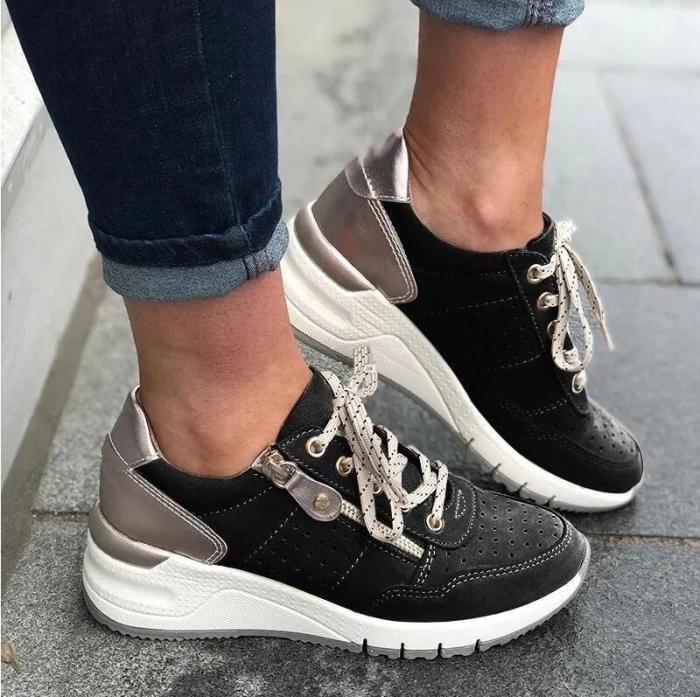 Breathable Sneakers Women Vulcanized  Casual Shoes New Styles Striped Mesh Platform Ladies Trend Sneakers