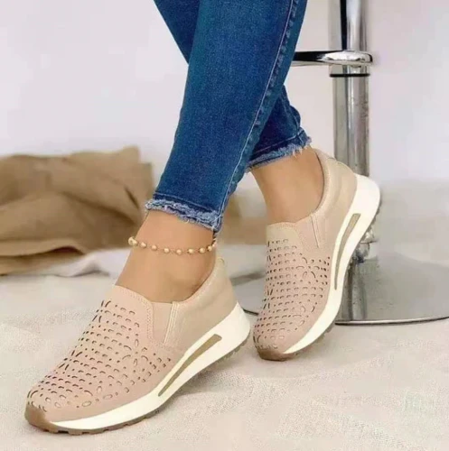 2021 Fashion Breathable Air Mesh Women Shoes Wedges Heel Shoes Ladies Knitting Sock Sneakers Women Platform Casual Shoes