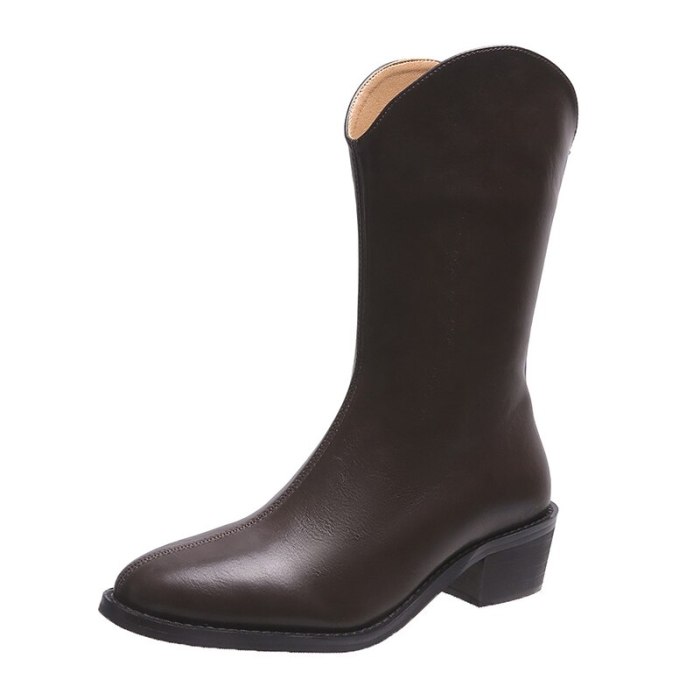 New Retro Thick-heeled Knee Long Boots