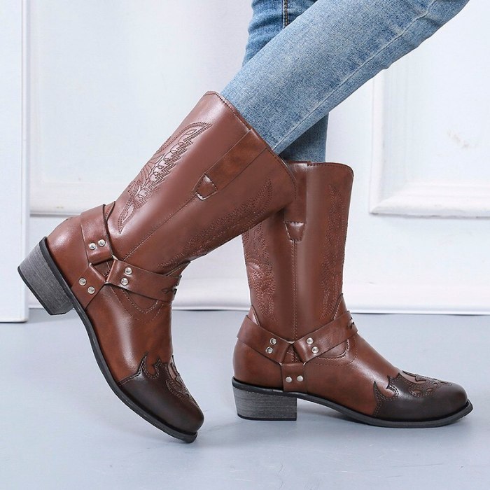 New Pu Leather Casual Warm Goth Boots