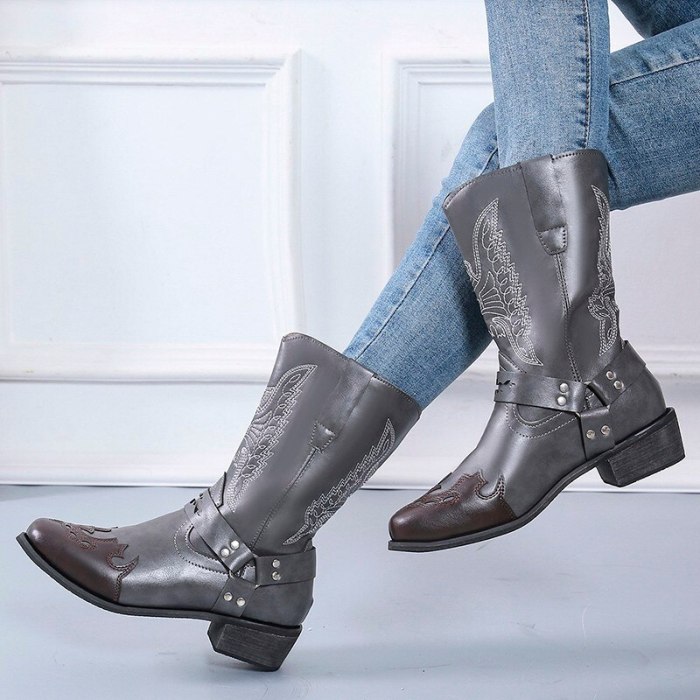 New Pu Leather Casual Warm Goth Boots