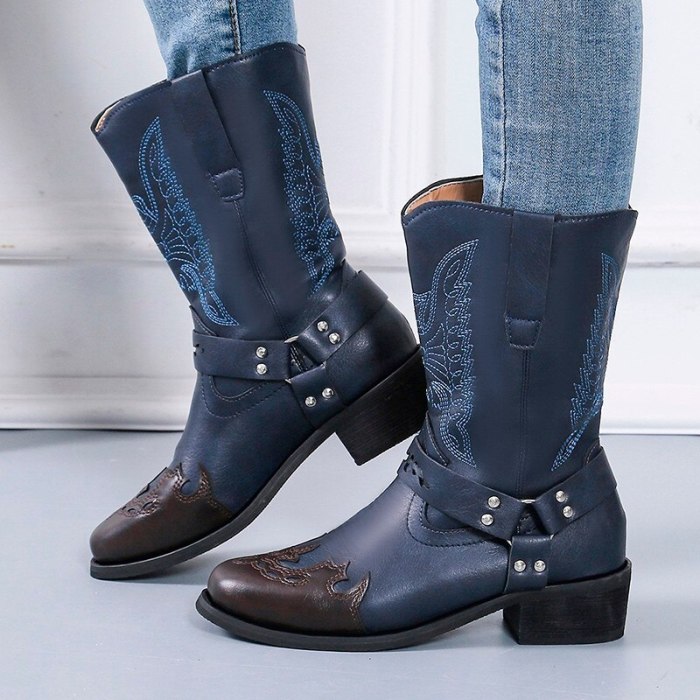 Women Shoes 2021 New Autumn Winter Pu Leather Snow Casual Warm Goth Motorcycle  Western Boots