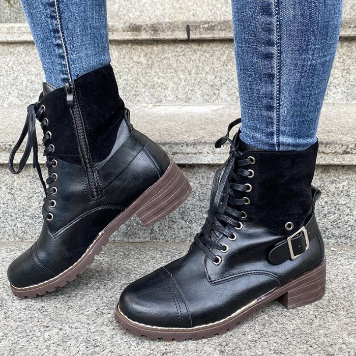 2021 Boots Women Shoes for Winter Boots Fashion Shoes Woman Casual Autumn Leather Female Ankle Boots Women