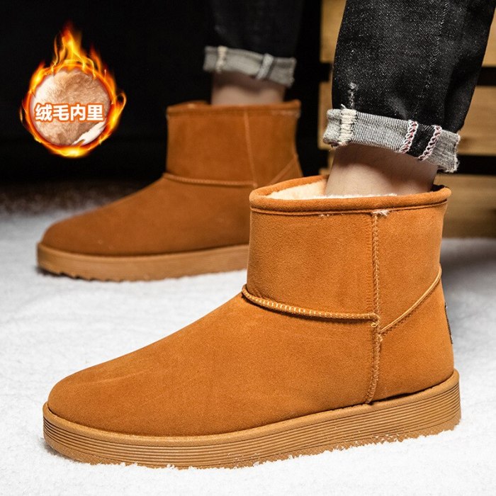 2021 Winter Plush Platform Boots Warm Cotton Martin Boot Outdoor Men Casual Bread Shoes Vintage Comfortable Flat Tooling shoes