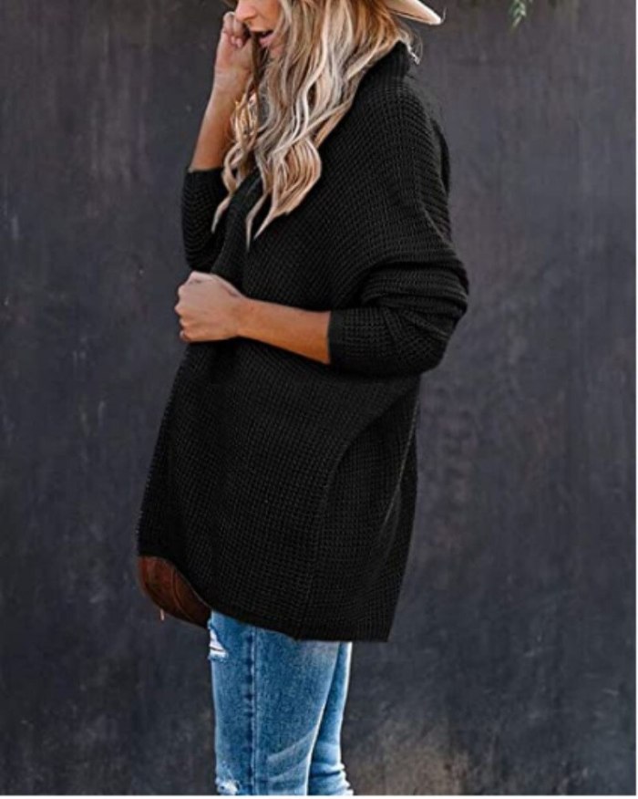2021 Casual Solid Knitted Cardigan Autumn Ladies Basic Sweaters Tops Streetwear Women V-Neck Long Sweater Cardigan Elegant