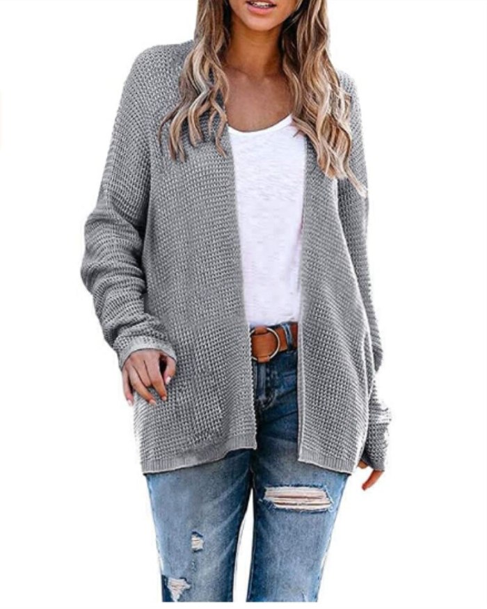Autumn Casual Solid Knitted Cardigan