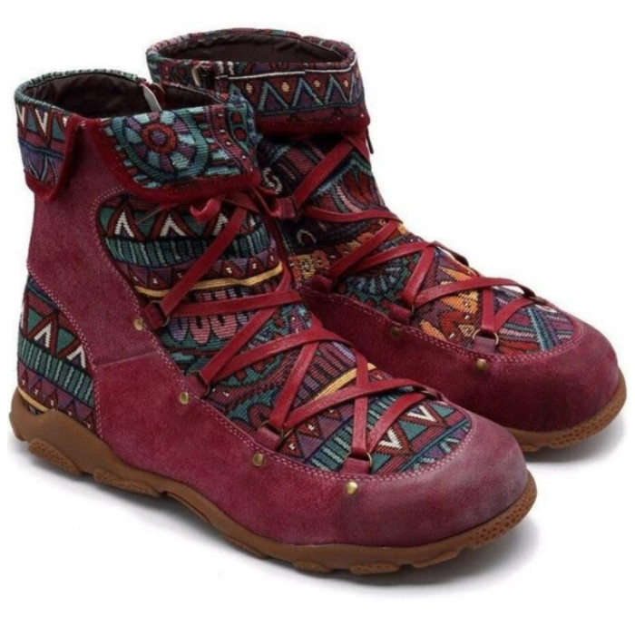 Women's Bohemian Fashion Ptint Ankle Boots