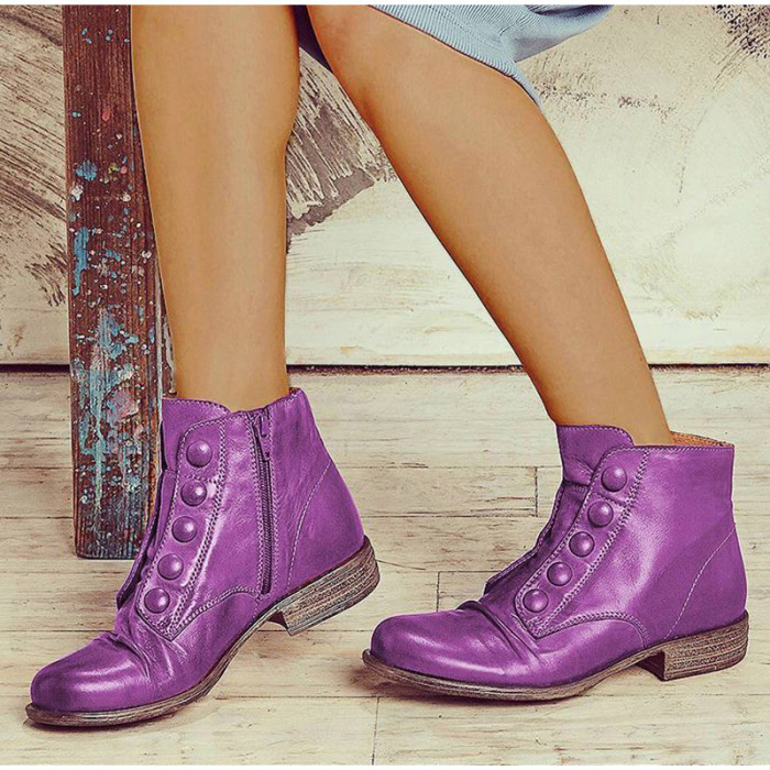 Women Ankle Boots Low Heels Matin Boot Shoes Woman Booties Autumn Matin Shoe Winter