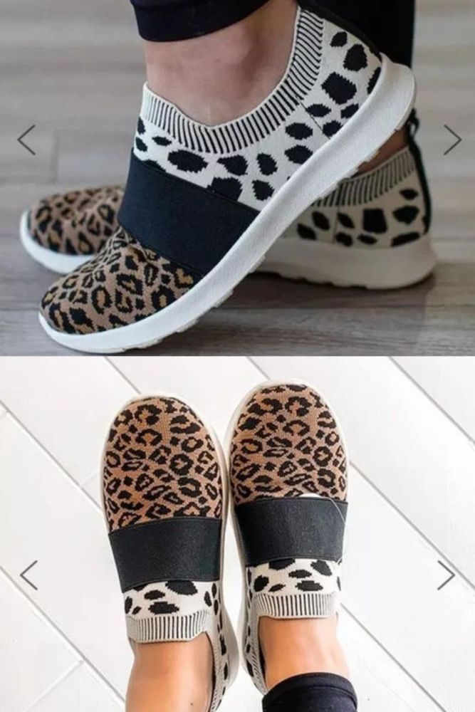 Sneakers Women Shoes New Fashion Lightweight Knitted Casual Shoes Woman Breathable Mesh Shoes Female Leopard Tenis Feminino
