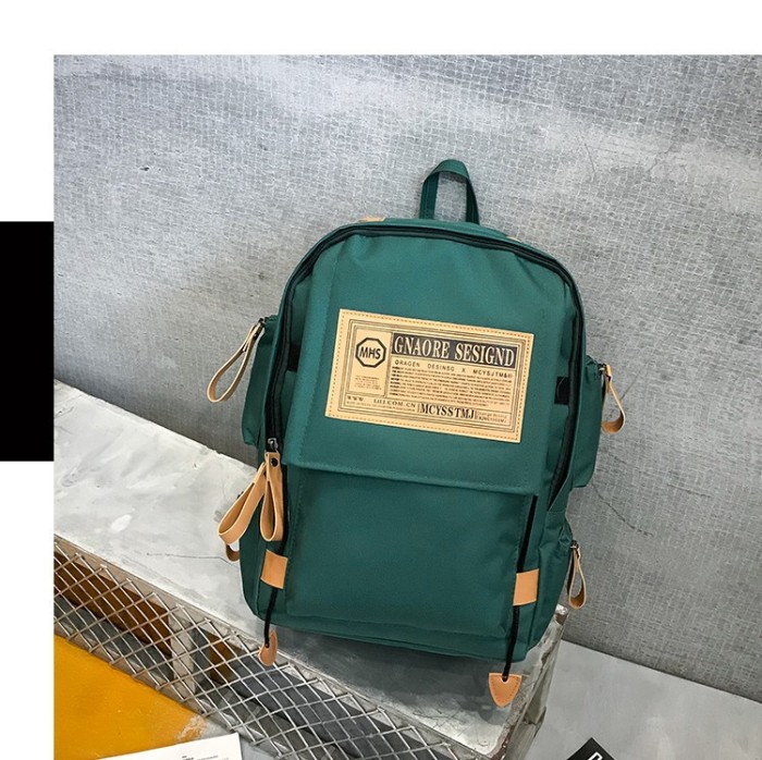Backpack female Korean college fashion trend large capacity Oxford cloth backpack male junior high school students