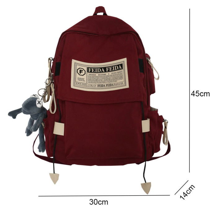 School Bag Male Student Shoulders Large Capacity Couple Backpack Fashion Cool Backpack Female College Teen Computer Bag