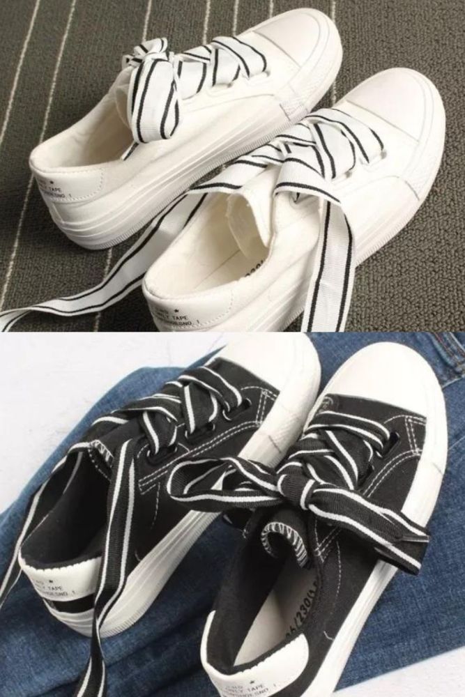 Women Canvas Shoes with Lace Female Sweet Casual Shoes Fashion Trends