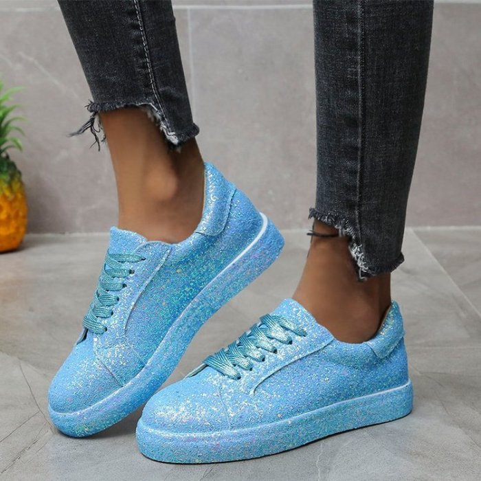 New Lace-up Women's Flat Round Toe Casual Single Sneaker