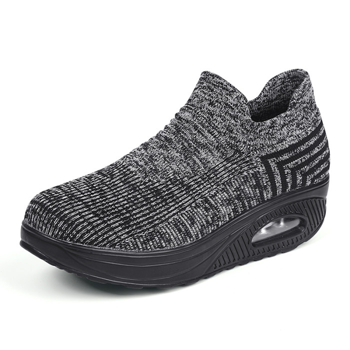 Women's Leisure Outdoor Mesh Soft Bottom Shoes Solid Slip on Breathable Sneakers