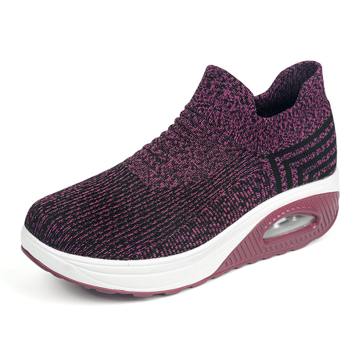 Women's Leisure Outdoor Mesh Soft Bottom Shoes Solid Slip on Breathable Sneakers