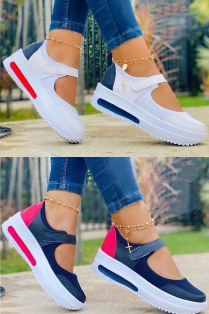 Women's Lace-Up Platform Sports Shoes Fashion Casual Sneakers