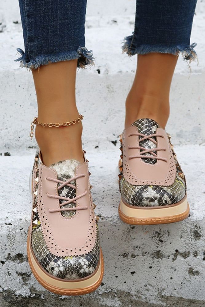 Spring and Summer New Retro Sequin Lace-up Fashion Oxfords Shoes