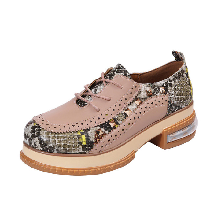 Spring and Summer New Retro Sequin Lace-up Fashion Oxfords Shoes