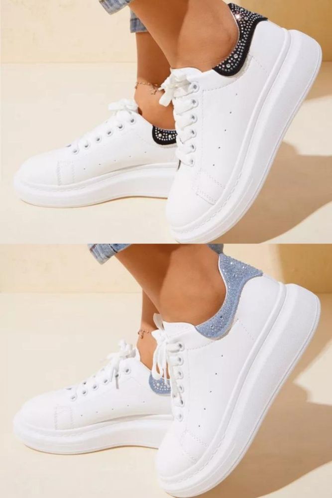 Women's Spring New Fashion Thick Bottom Round Toe Large Size Sneakers