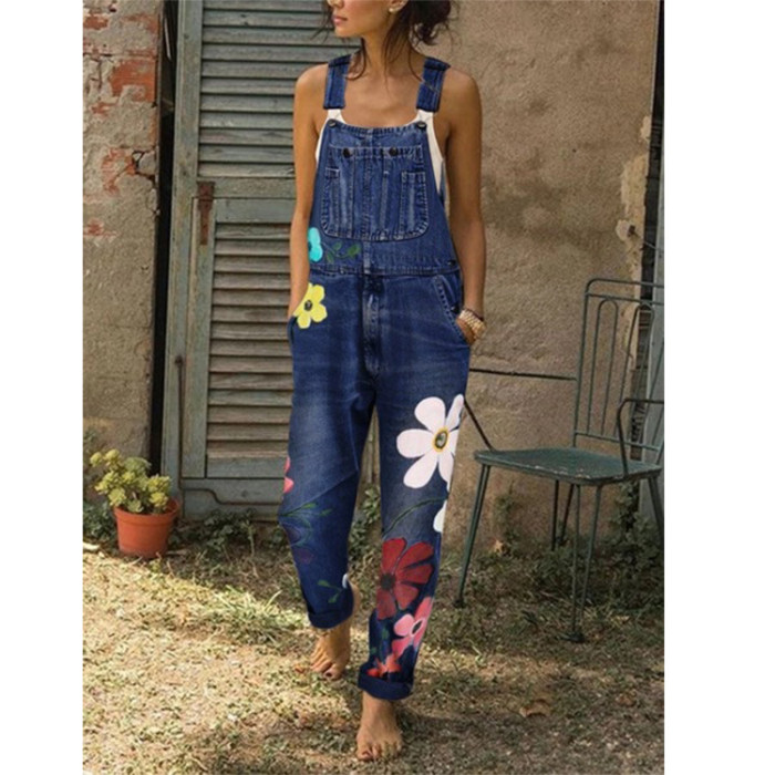 Summer Fashion Blue Overalls Jeans For Women