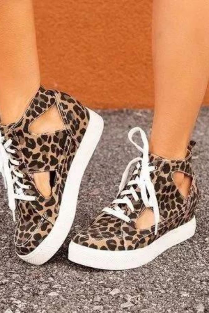 Leopard Date All Season Block Heel Sneakers