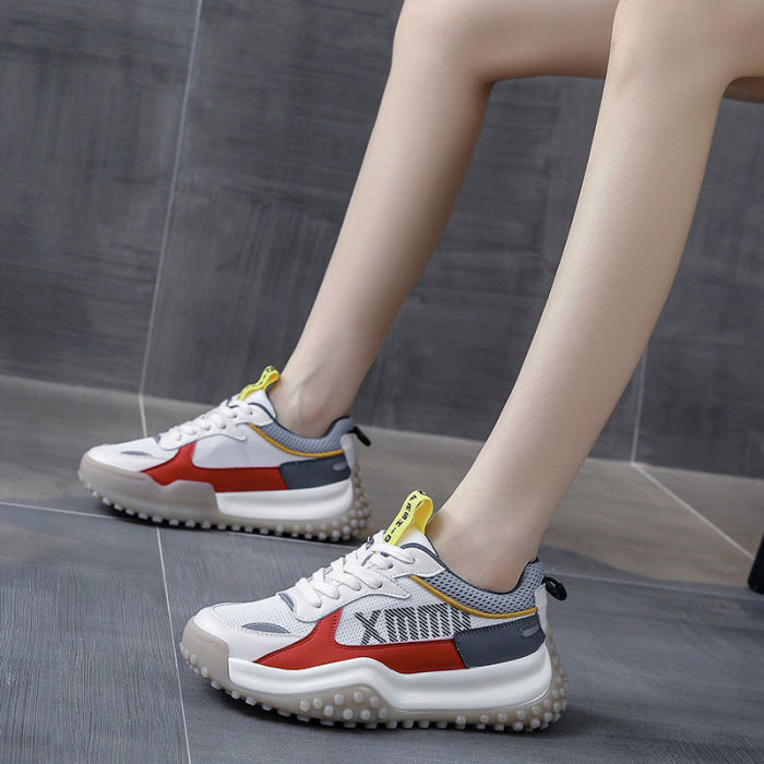 Fashion Breathable Casual Shoes Women Lace Up Sneakers