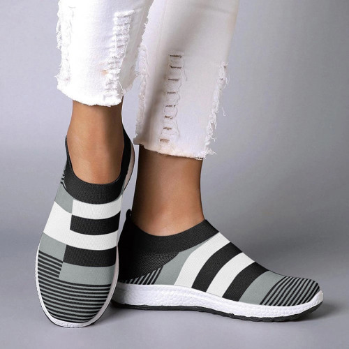 Women Sneakers Autumn Woman Flats Shallow Slip-On Patchwork Mesh Shoes Female Canvas Casual Shoes Women