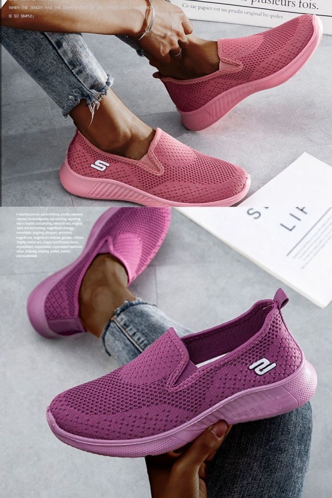 Plus Size Women Shoes Fashion Breathable Loafers Ladies Casual Socks Shoes Women Mesh Sports