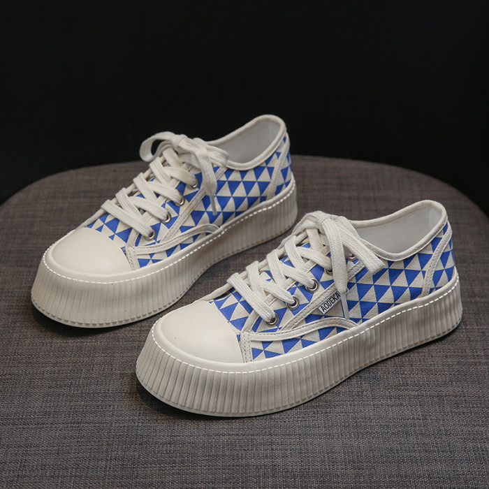 New Women's Shoes All-match Casual Canvas Muffin Shoes