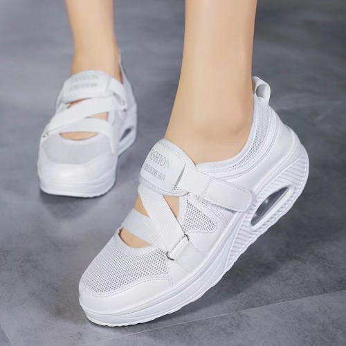 Women Fashion Solid Color Breathable and Comfortable Casual Wedges Sneakers