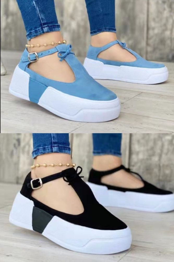 New Women's Casual Flats Fashion Bow-knot Buckle Simple Comfortabl Shoes