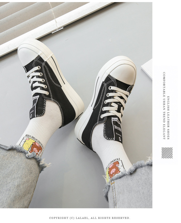 Thick-soled Vulcanized Comfortable Fashionable Canvas Shoes